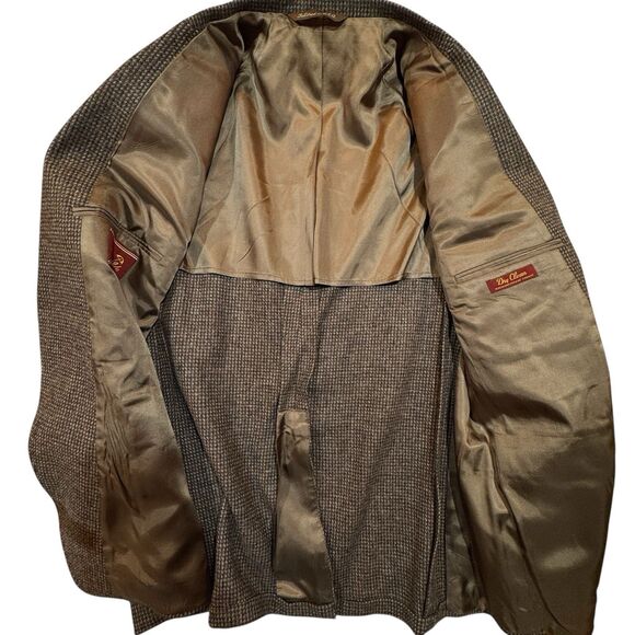 Tweed - Arnie 46R Wool Sport Coat Brown USA Made Single Vent Classic Blazer - Picture 12 of 16